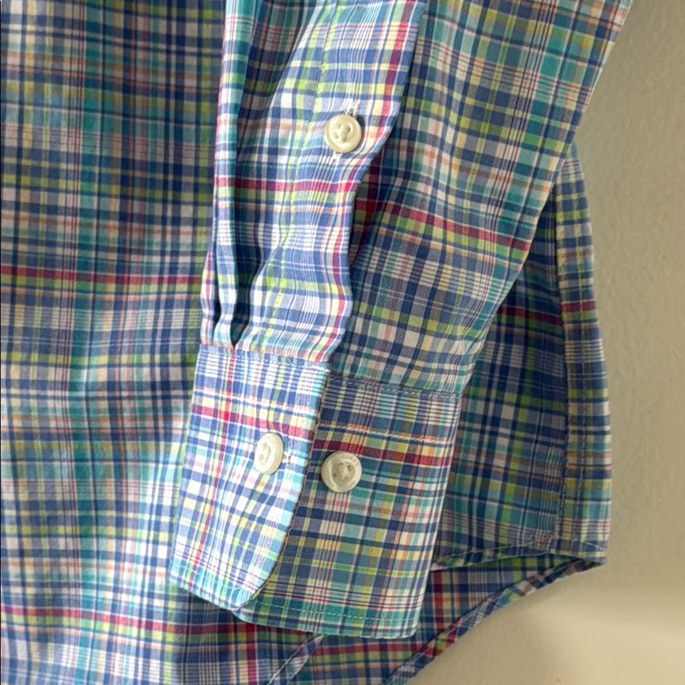 Ralph Lauren Classic Fit Spring Plaid No Iron Casual Button Down Shirt Fresh! - Picture 4 of 6